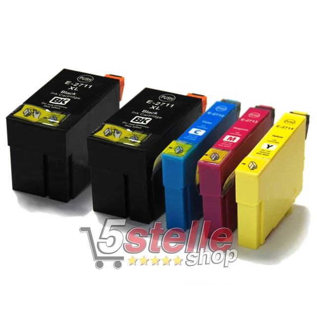 Kit 5 Cartucce Xl Per Epson Workforce Wf-3620Dwf Wf-3640Dtwf Wf-7110Dtw
