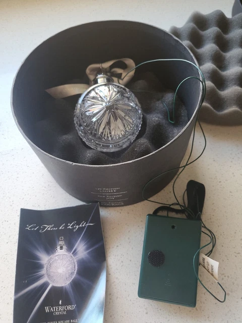 WATERFORD CRYSTAL 2008 TIMES SQUARE BALL ORNAMENT LET THERE BE LIGHT Original Bx