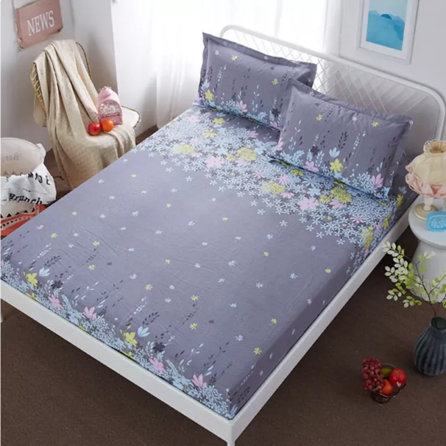 Fitted Printed Floral Sheet Twin Full Queen King Bed Sheet Sizes 3 Cover