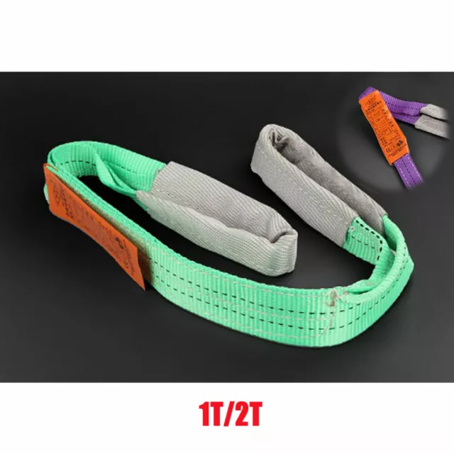 1-2T Tonne Ton Heavy Duty Lifting Sling Lift Pull Strap Tree Strop Rope Recovery