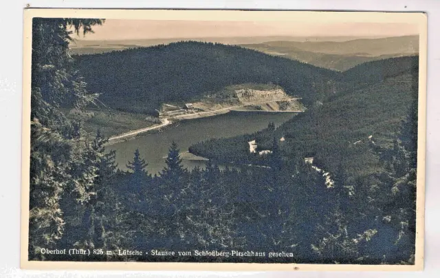 AK. Oberhof ( Thür. ) Lütsche - Stausee vom Schloßberg-Pirschhaus gesehen