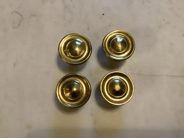 Lot Of 4 Cabinet and Drawer Round Knobs Pulls Brass Gold Tone Hardware