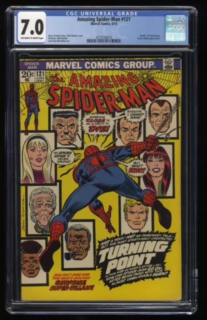 Amazing Spider-Man #121 CGC FN/VF 7.0 Death of Gwen Stacy! Romita Cover!