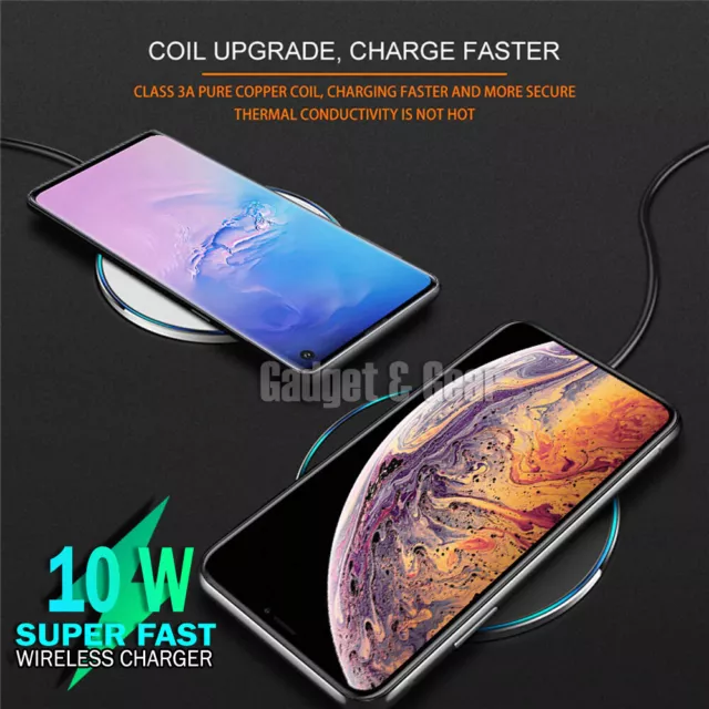 Qi Wireless Fast Charger Fr Samsung Galaxy S24 S23 S22 S21 S20 Ultra S10 S9 Plus 3