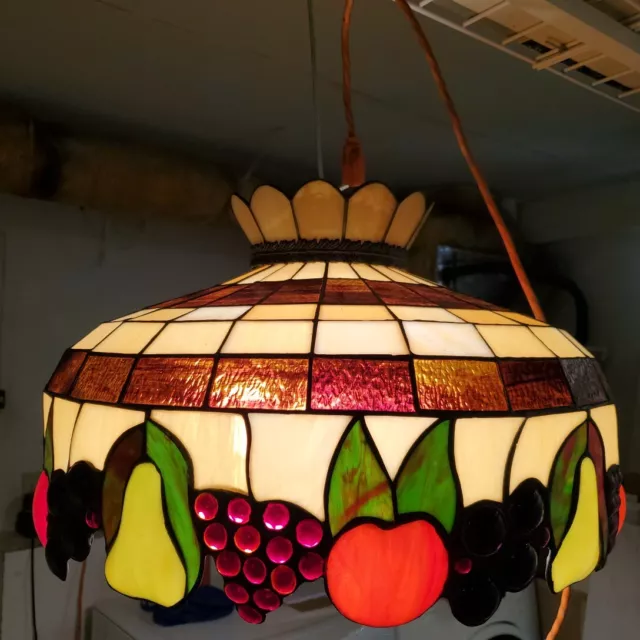 Tiffany Style Fruit Stained Glass Meyda Tiffany Ceiling Light 20 inches