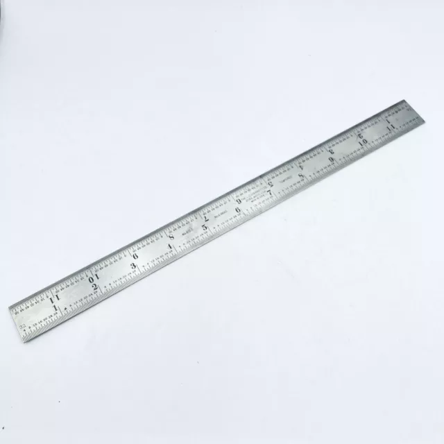 Starrett No. 603 12 Inch Long Tempered Steel Rule with Inch & End Graduations