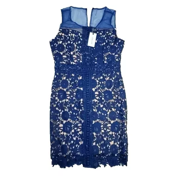 Liza Luxe By Modcloth Blue Sleeveless Pattern Dress Medium NWT