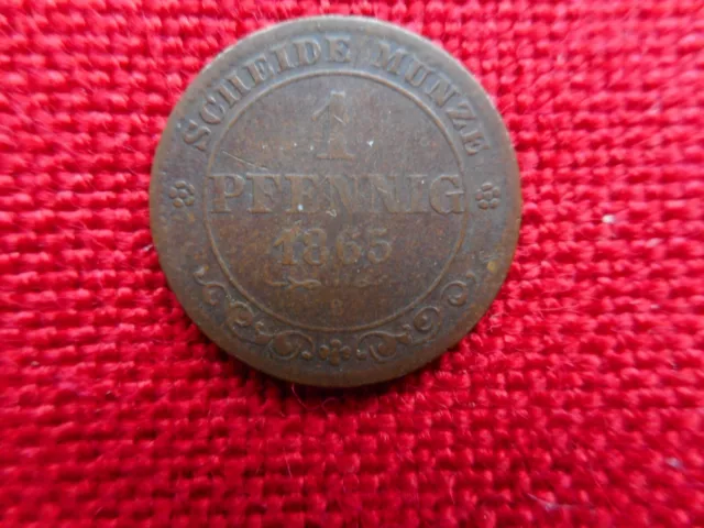 Sachsen 1 Pfennig 1865        (40)
