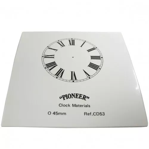 NEW White Card Paper Replacement Clock Dial 45mm Roman Numerals - CD53