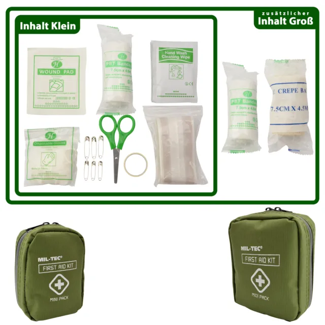 First Aid Kit Erste Hilfe Tasche Outdoor Set Mini Midi Pack Survival Bushcraft 2