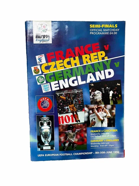 UEFA EURO 96 England Group A Programme Netherlands Scotland Switzerland (8) £3.99 - UK