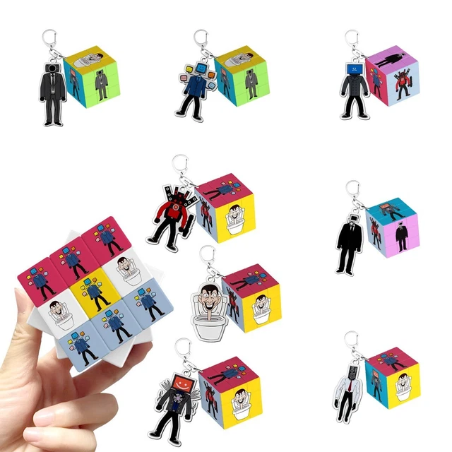 Skibidi Toilet Third-Order Cube ciondolo portachiavi puzzle regali4