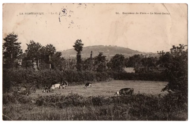 CPA 61 - Environs de FLERS (Orne) - 51. le Mont Cerisy (troupeau de vaches)