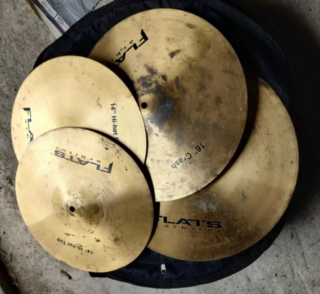 Arbiter Flats 14"Hihat,16"Crash,18"Crash Ride Cymbal's  For Percussion Drums