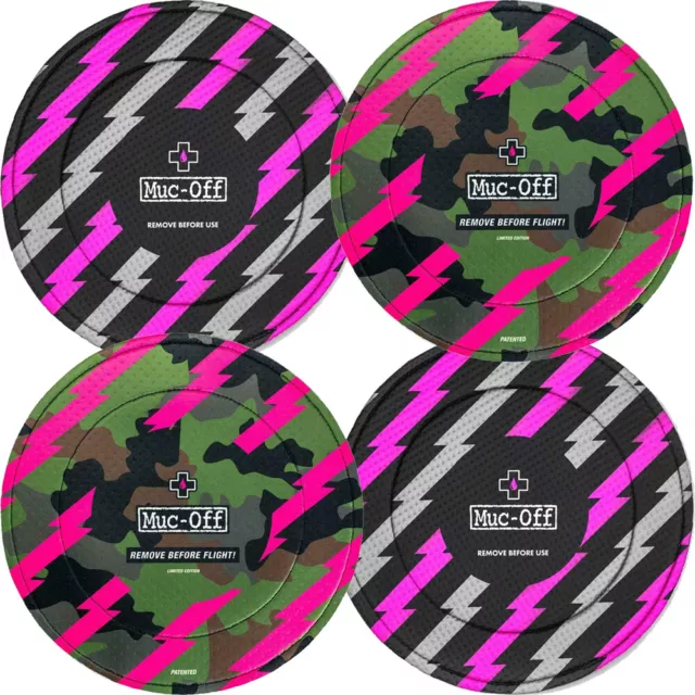 MUC-OFF Bike Disc Brake Cover x 2 Washable Neoprene Protective Black/Magenta