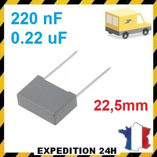 Condensateur MKP X2 0.22uF 0,22µF 220nF 275V 310V  22,5mm