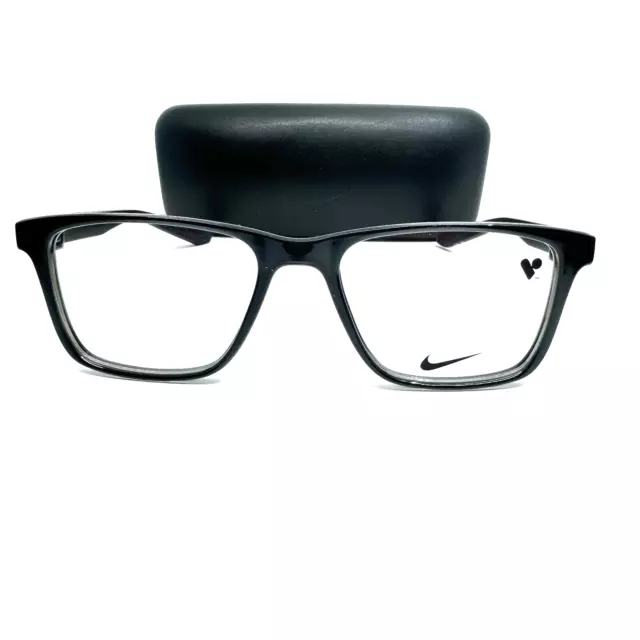Nike 7300 001 Eyeglasses Men's Black Full Rim Square Frame 52-17-140 H9660