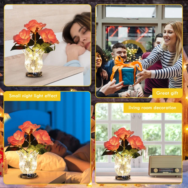 ROSE FLOWER LANDSCAPE Light Rechargeable 300mAh Party Decor for Home