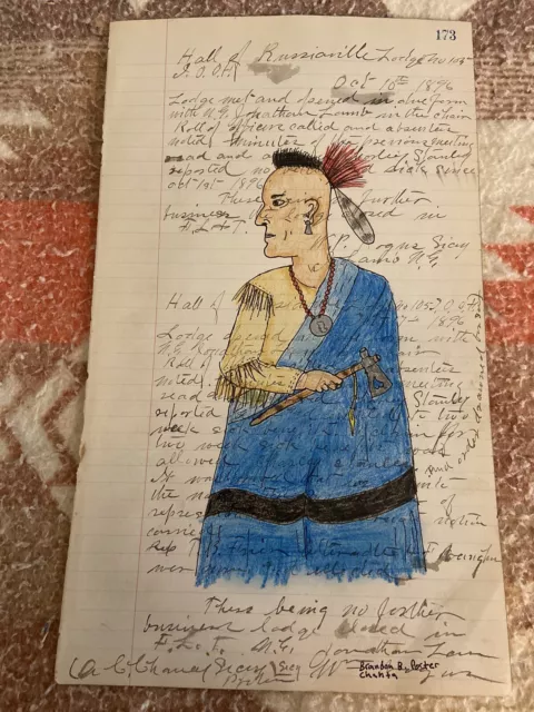 Native American Choctaw Indian Ledger Art Original Art