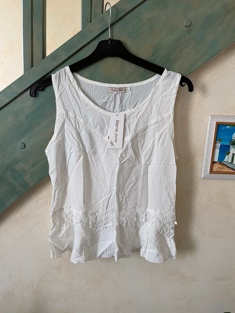 Top débardeur blouse blanc neuf avec étiquette taille 38/M