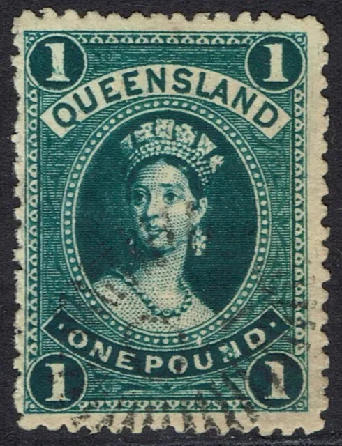 Queensland 1882 Qv Large Chalon £1 Wmk Large Crown/Q Upright Used