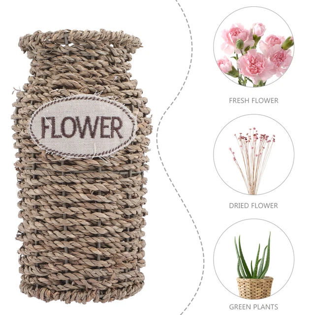 Jarrón de flores flores contenedor de flores artificial jarrón tejido para decoración