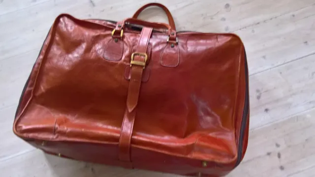 Leder Koffer Reisetasche weiches Rindsleder braun vintage