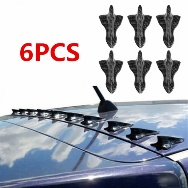 6pk Car Diffuser Shark Fin Kit Shark Fin Spoiler Roof Wing Air Vortex Generator