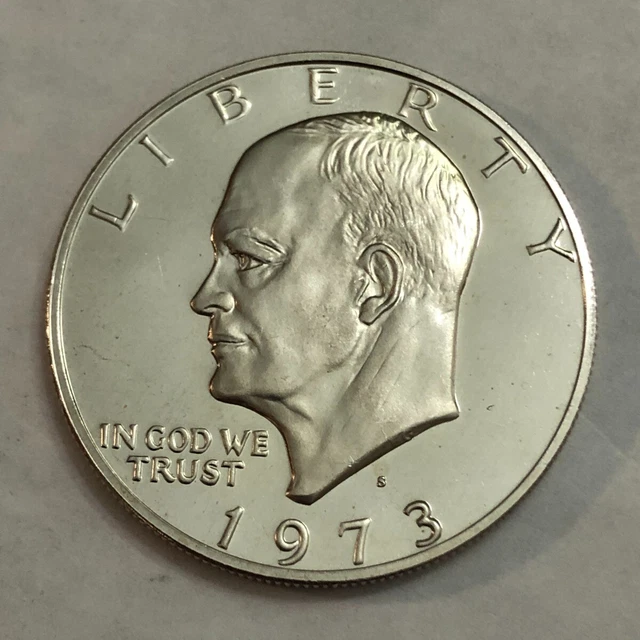 1973-S clad PROOF Eisenhower IKE dollar. (you get exact coin shown) #2