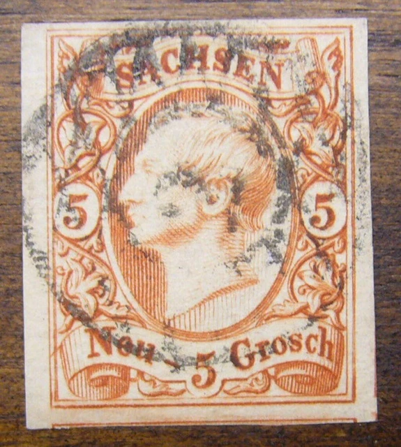 Sachsen MiNr. 12 aa, riesenrandig, gest. "2", tiefst geprüft, 100.-++