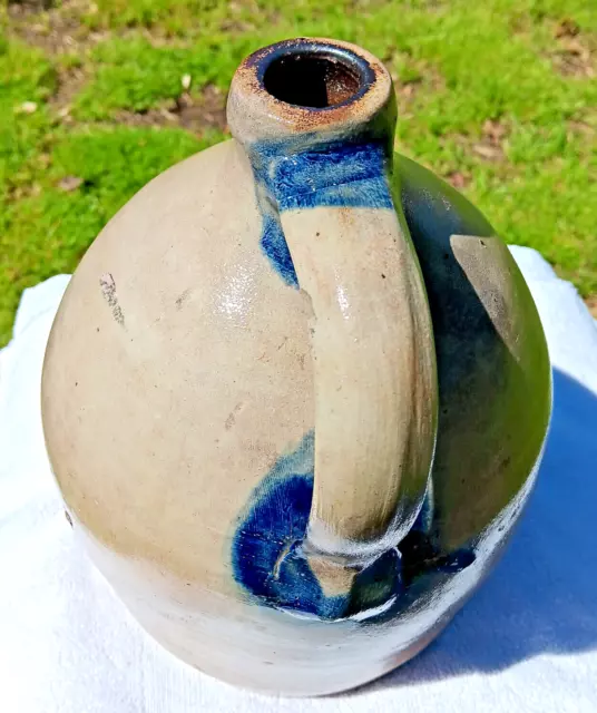 Antique Salt Glazed One (1) Gallon Stoneware Jug w/Cobalt Blue Decoration