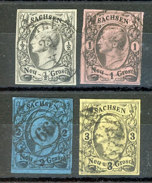 Sachsen: Mi.Nr.8/11 gestempelt. Mi: 65,- (5)
