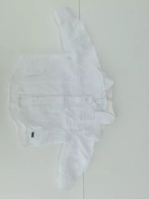 Chemise Blanche en lin 1an 12M Obaïbi Vêtements de cérémonie Garçon Neuf Baptême