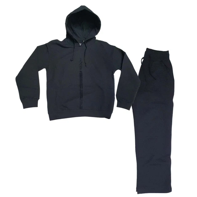 Tuta Ragazze Freddy I23 Fr1416 Cotone Felpato Nero