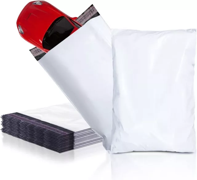 White Poly Mailers Shipping Envelopes Self Sealing Plastic Mailing Bags 2.5 Mil