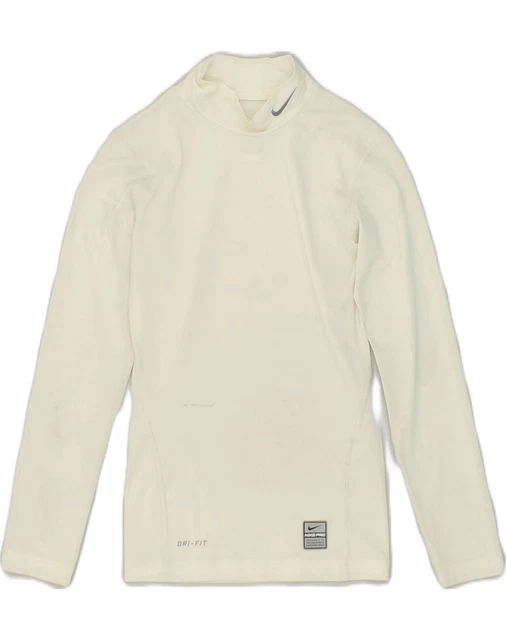 NIKE Girls Dri Fit Top Long Sleeve 10-11 Years White Polyester VZ08