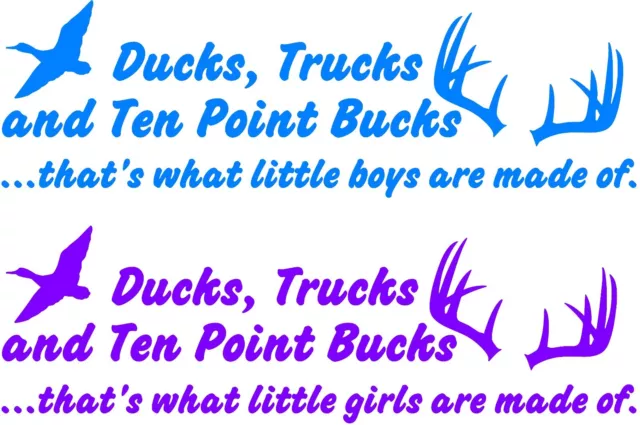 Ducks Trucks Ten Point Bucks Little Boys Girls Made Of Window Wall Decal Hunting