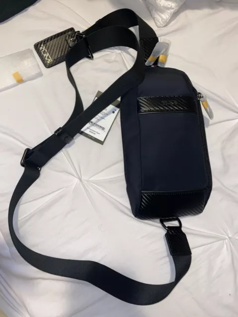 TUMI Compact Sling Scott Crossbody Day Bag Black Carbon $325 MSRP 🔥🔥🔥