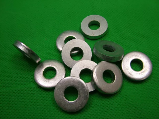 Extra thick flat spacer washers, steel, M8, 4mm thick, pack of 10, zinc plated