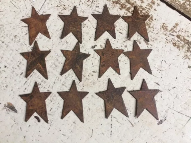 100 Rusty Tin Primitive Stars Star 1" Flat Whimsical Craft Cutout Cutouts