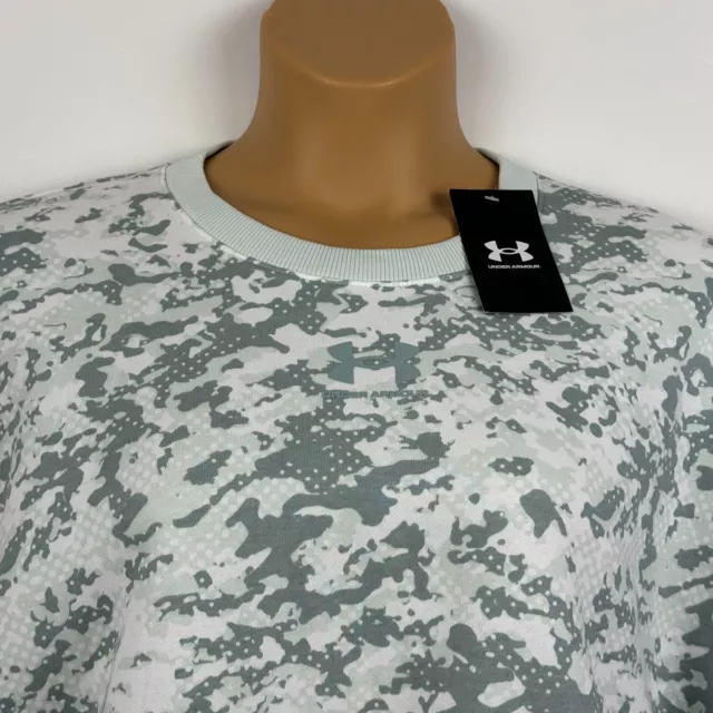 Under Armour Camo Rival Fleece Crew Pullover Sweatshirt Loose Womens Small S 2