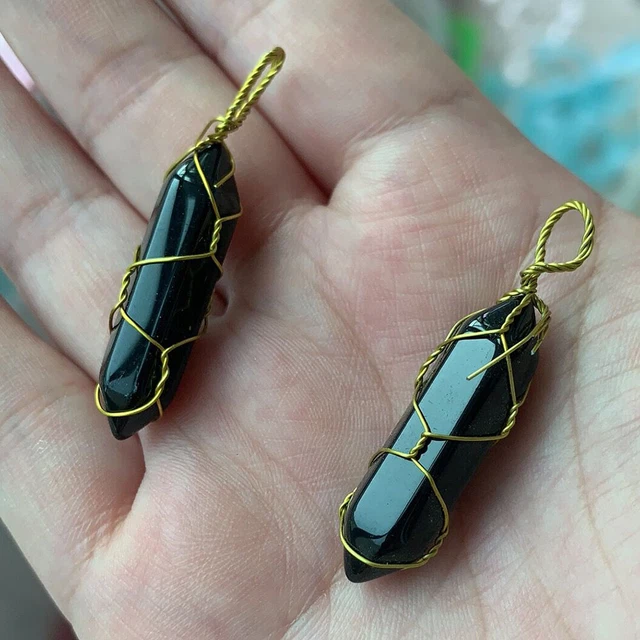 7 Chakra Pendant Wire Wrapped Gemstone Natural Stone Crystal Quartz Point