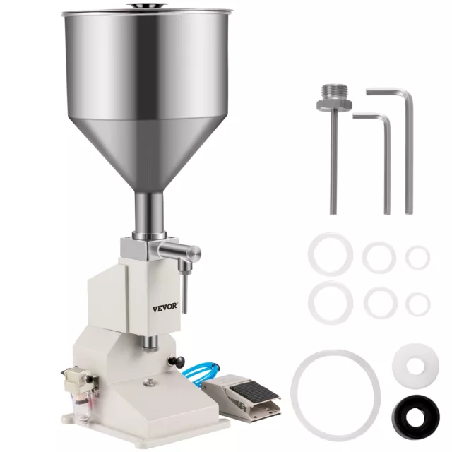 VEVOR Manual Filling Machine Pneumatic Liquid/Paste Shampoo CE Filler 5-50ml