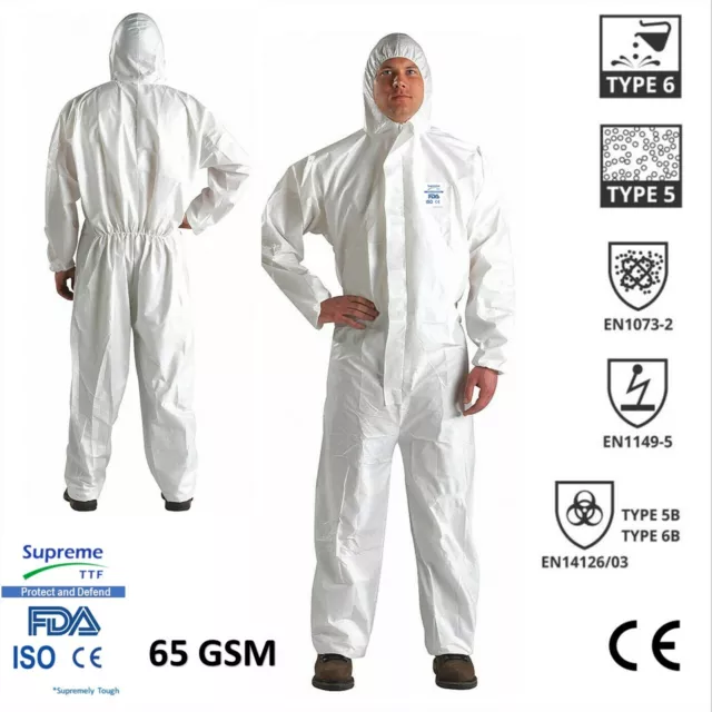 Einweg Coverall SMS Typ 5/6 Schutz Kapuze Overall Anzug Farbe