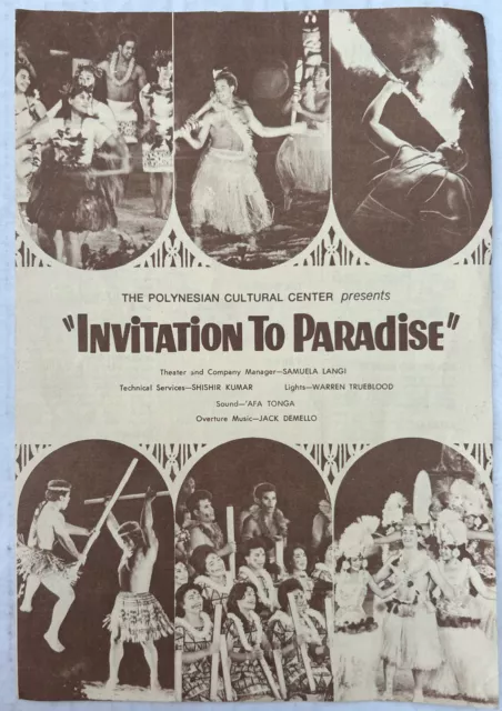 The Polynesian Cultural Center “Invitation to Paradise” Guide Brochure