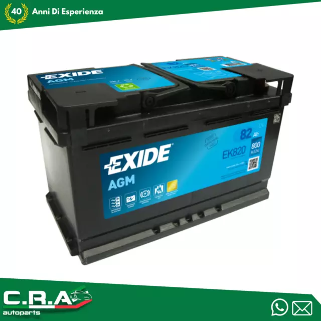 Ek820 Exide Batteria Avviamento Exide 80Ah Agm Start Stop 0092S60110/580901080