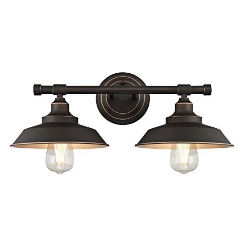 Westinghouse Lighting 6354800 Iron Hill Two Light Indoor Wall Fixture 2 Black