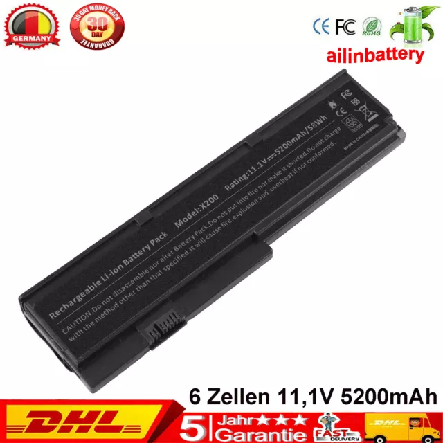 Akku BATTERIE Für IBM Lenovo ThinkPad X200 X200S X201 X201i FRU 42T4536 5200mAh