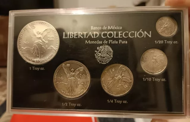 Banco De Mexico Coin Set 1992 Libertad Proof Argento Silver Uncirculated