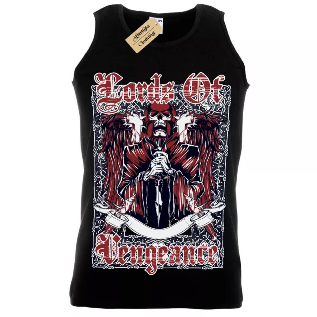 Lords di Vengeance T-Shirt Teschio Gotico Scheletro Canotta Uomo